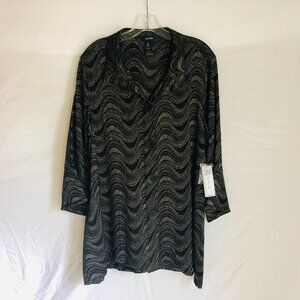 NEW Ali Miles Women's Size XL Geometric Button Up Blouse Tunic Top NWT